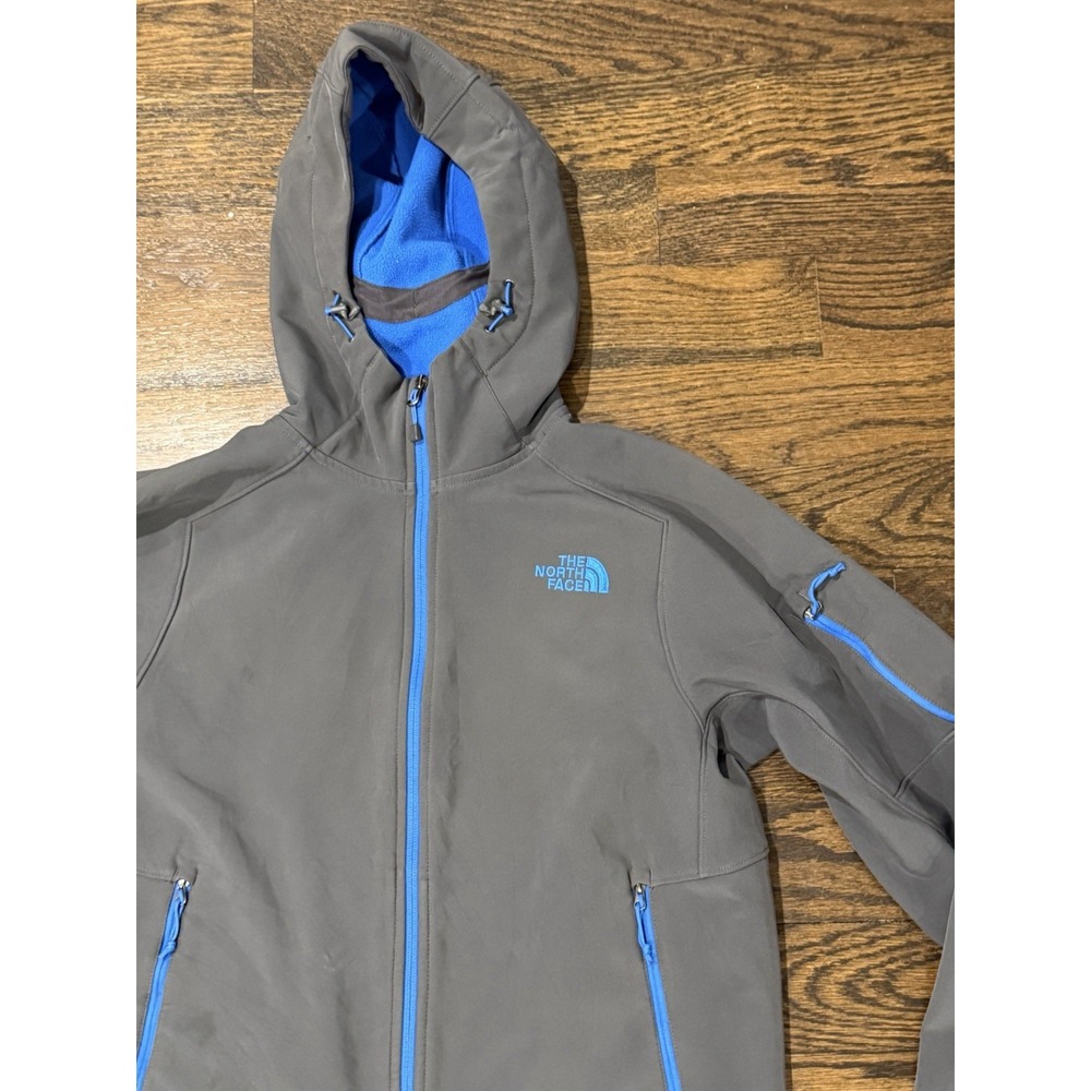 The North Face Jacket Men Large Gray Blue Fleece Lined Water Resistant Rain fall